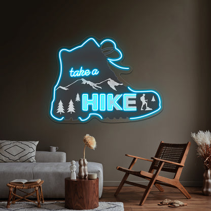 Take A Hike Boot Neon Sign Artwork For Aesthetic Neon Signs