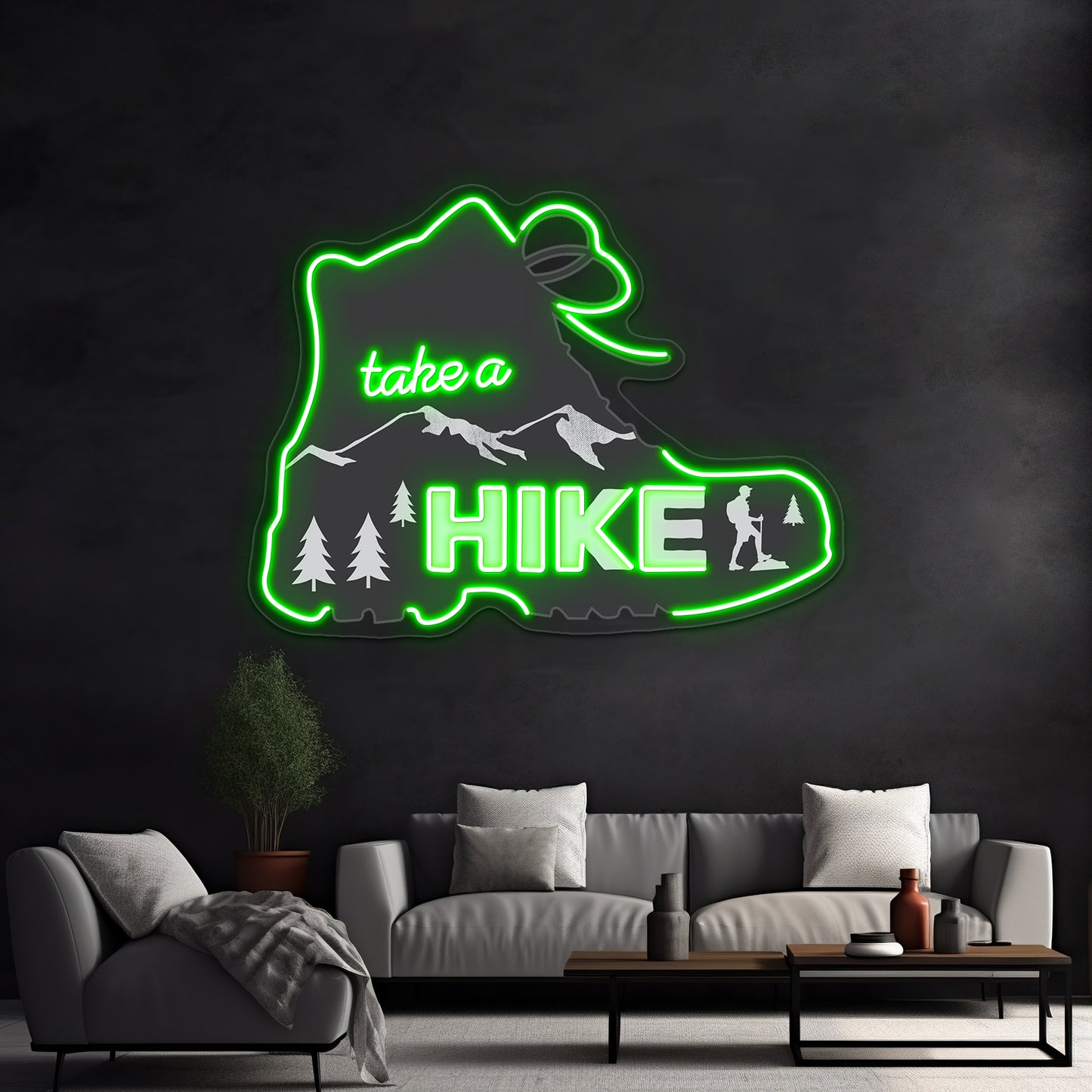 Take A Hike Boot Neon Sign Artwork For Aesthetic Neon Signs