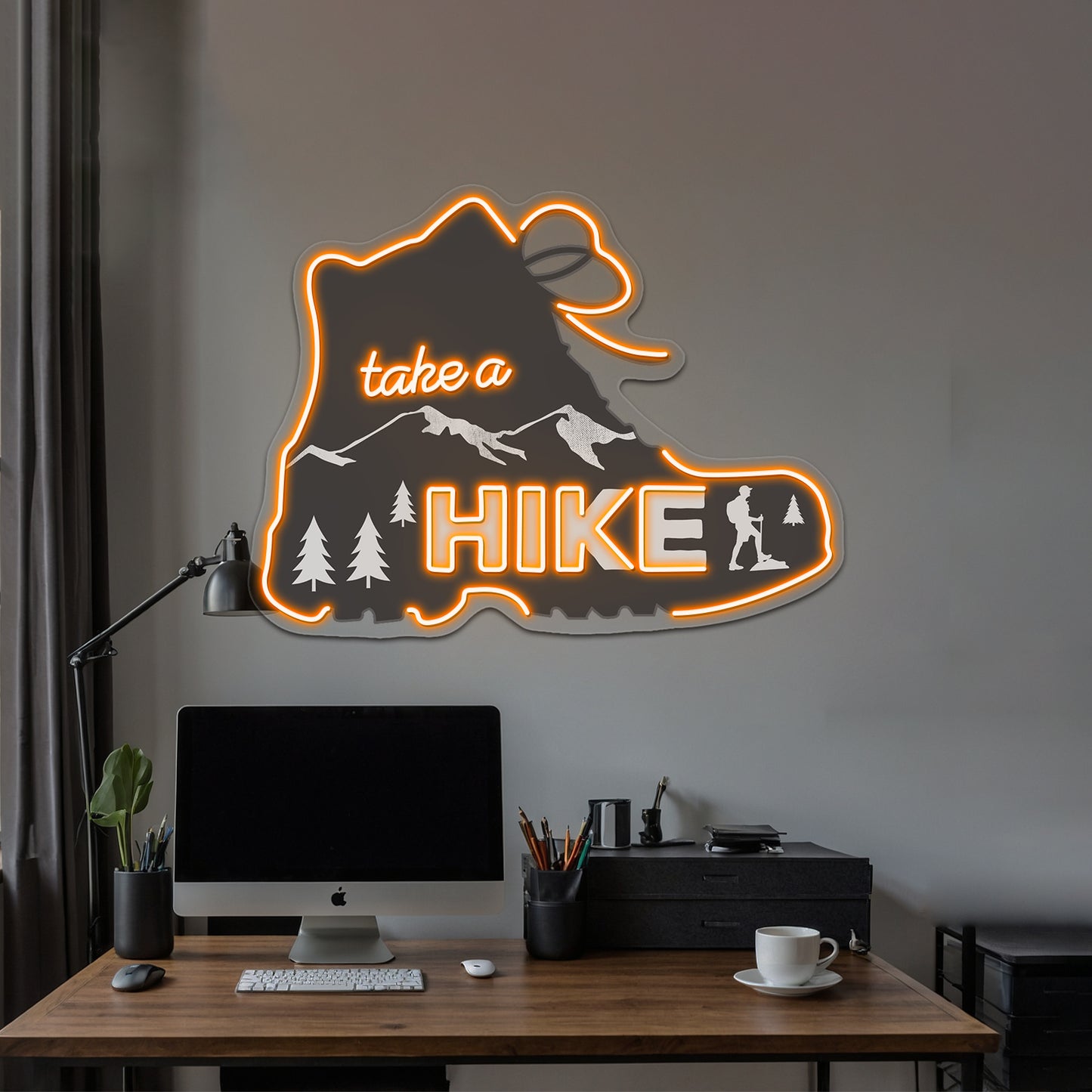 Take A Hike Boot Neon Sign Artwork For Aesthetic Neon Signs