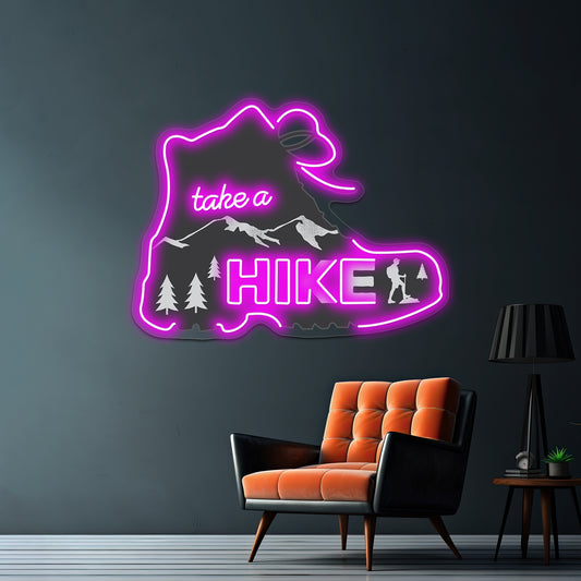 Take A Hike Boot Neon Sign Artwork For Aesthetic Neon Signs