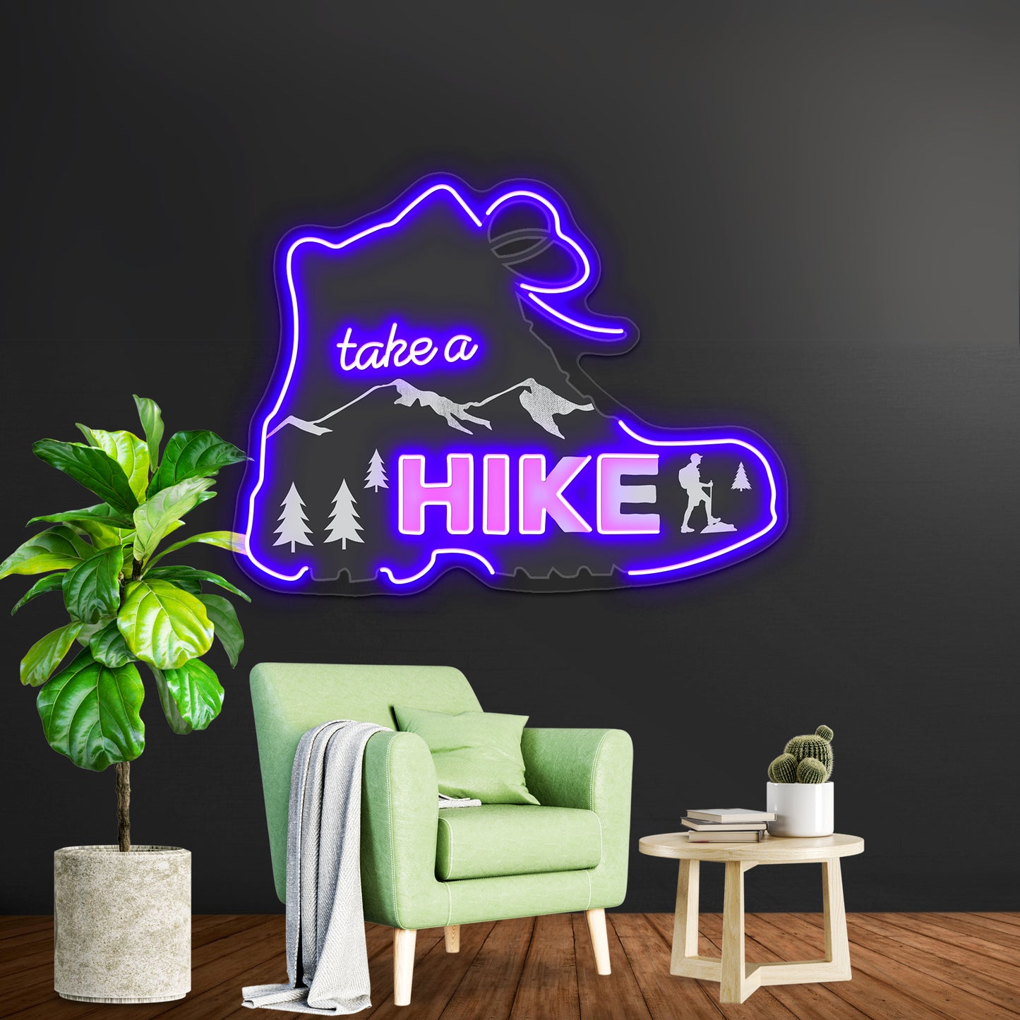 Take A Hike Boot Neon Sign Artwork For Aesthetic Neon Signs