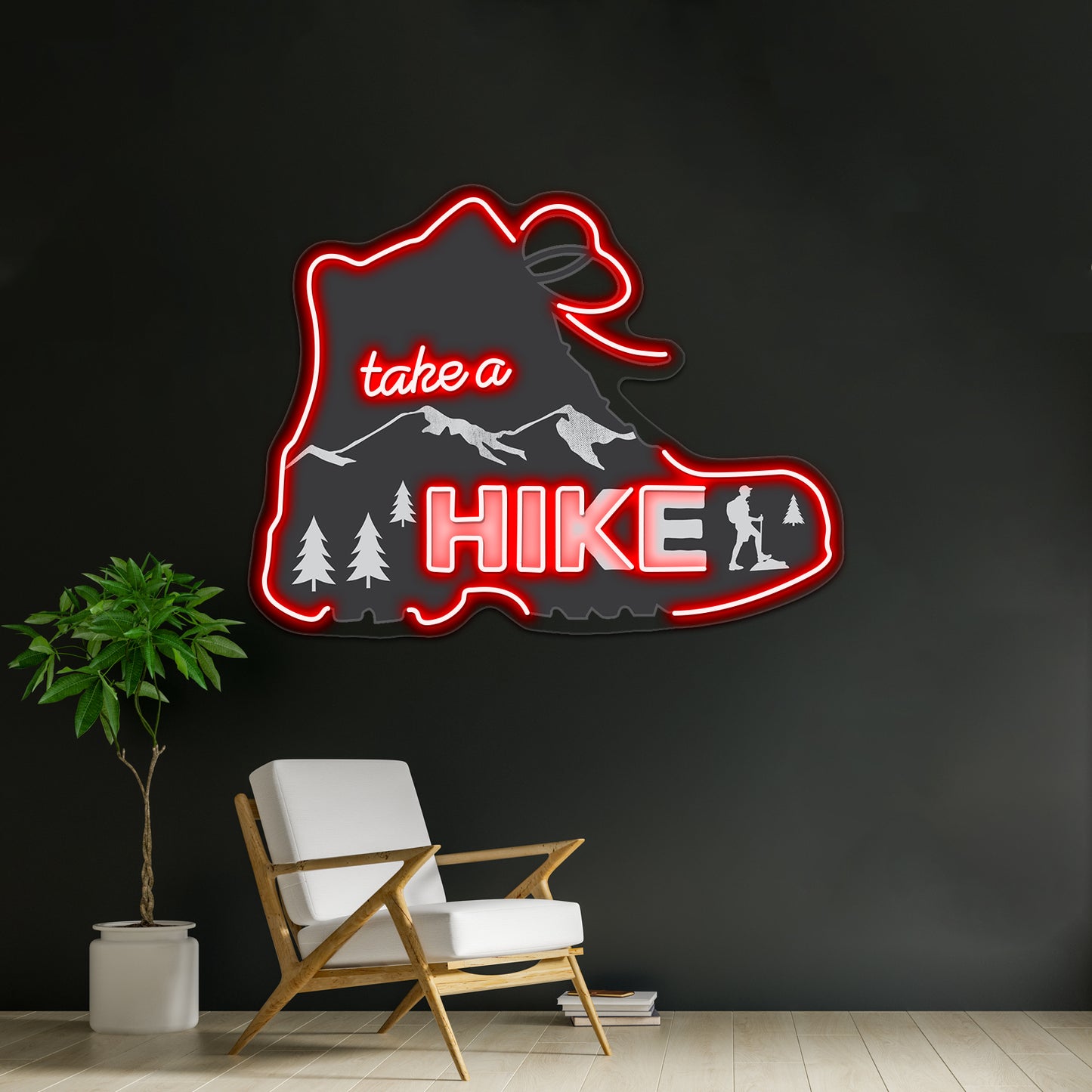 Take A Hike Boot Neon Sign Artwork For Aesthetic Neon Signs