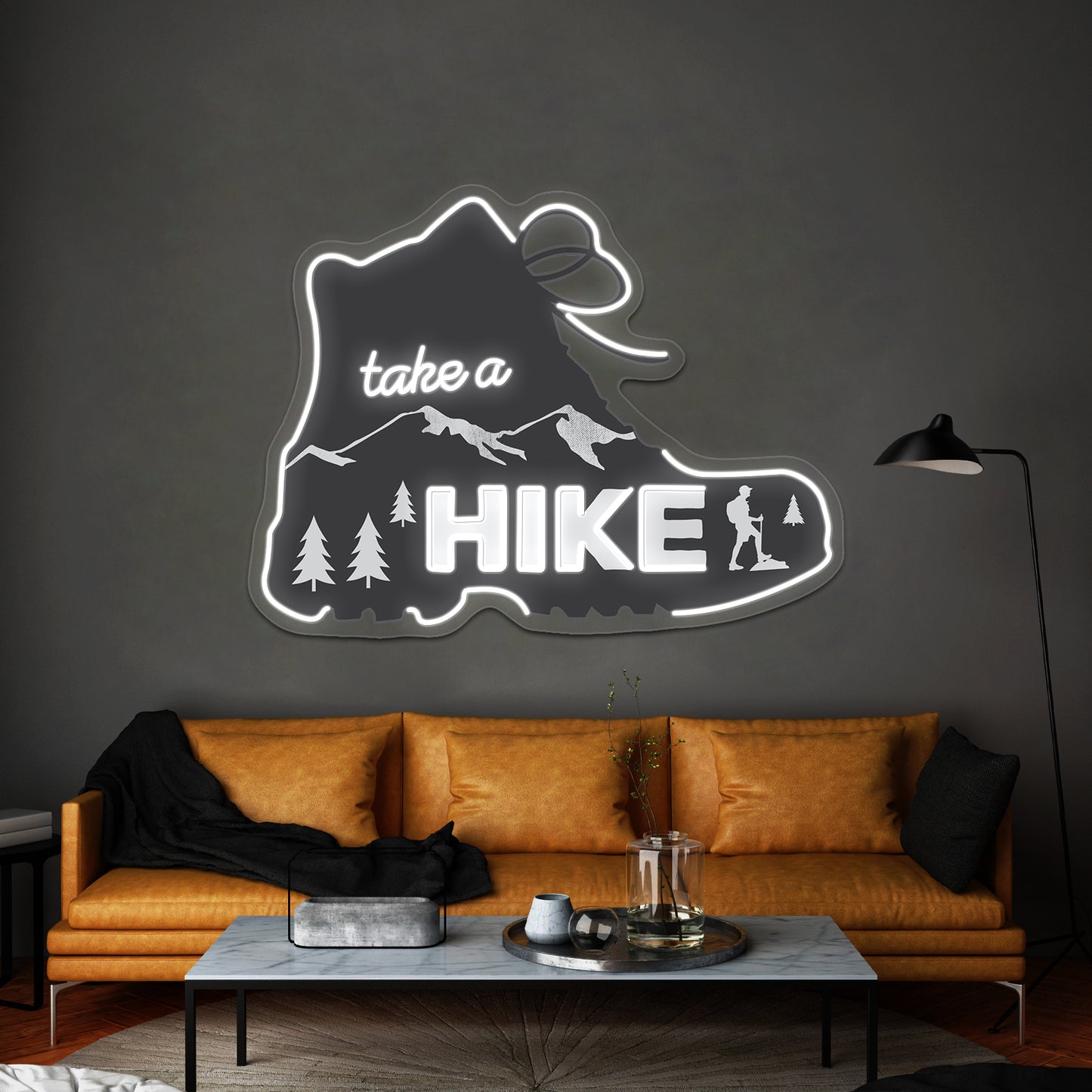 Take A Hike Boot Neon Sign Artwork For Aesthetic Neon Signs