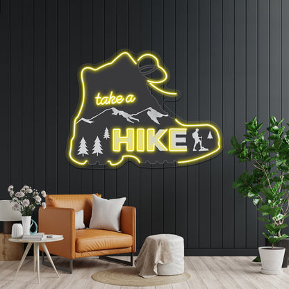 Take A Hike Boot Neon Sign Artwork For Aesthetic Neon Signs