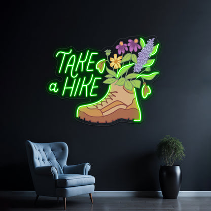 Take A Hike Nature Neon Sign Artwork For Gaming Neon Signs