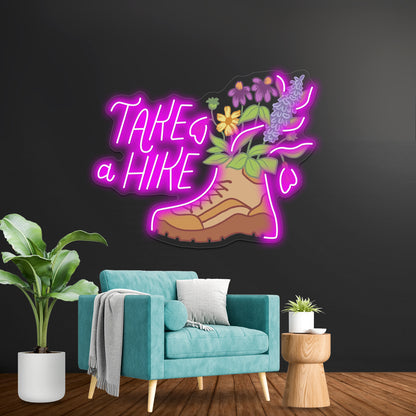 Take A Hike Nature Neon Sign Artwork For Gaming Neon Signs