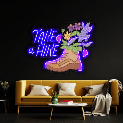 Take A Hike Nature Neon Sign Artwork For Gaming Neon Signs