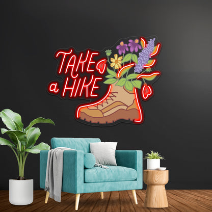 Take A Hike Nature Neon Sign Artwork For Gaming Neon Signs