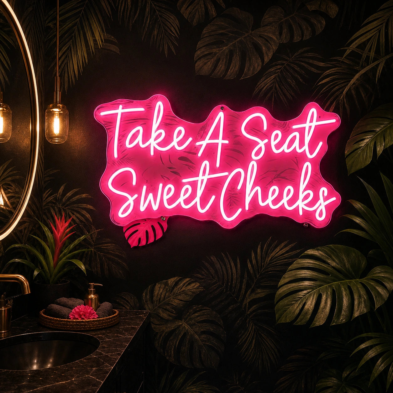 Take A Seat Sweet Cheeks LED Neon Sign Garage Man Cave Neon Sign high-converting product image