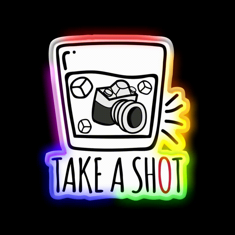 Take A Shot Party Drink Tequila Led Neon Sign Rgb Color - LED neon sign close-up detail