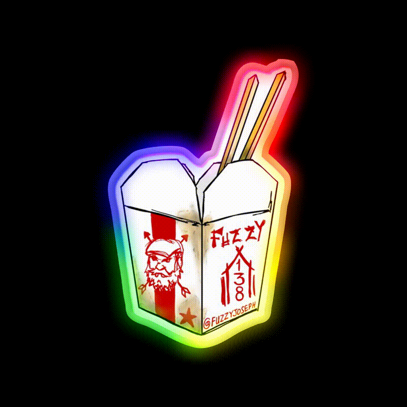 Take Away Led Neon Sign Chinese Food Rgb Color