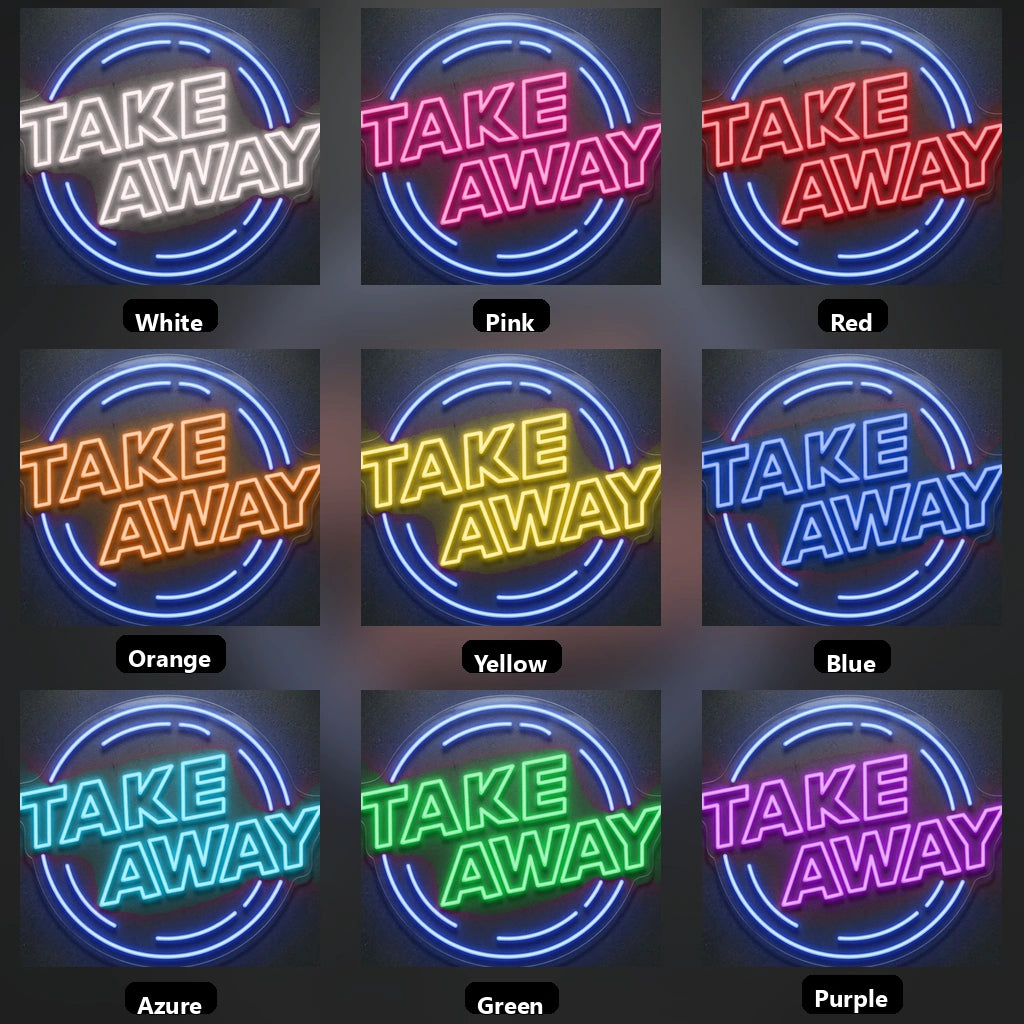 Take Away Wall Decor LED Neon Sign - 05 Color Grid