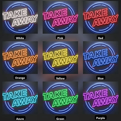 Take Away Wall Decor LED Neon Sign - 05 Color Grid