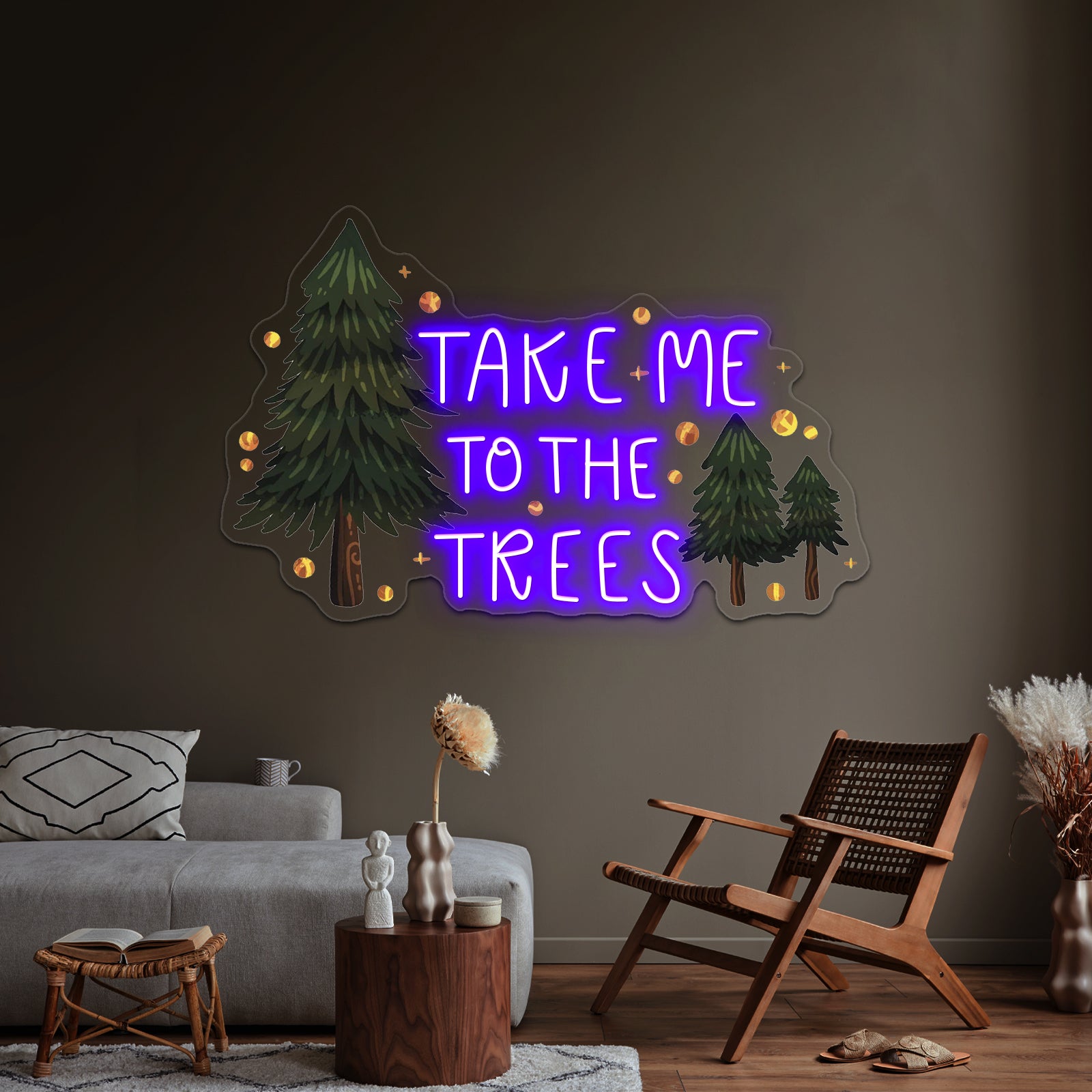 Take Me To The Trees Neon Sign Artwork For Neon Halloween Sign | Shineneon