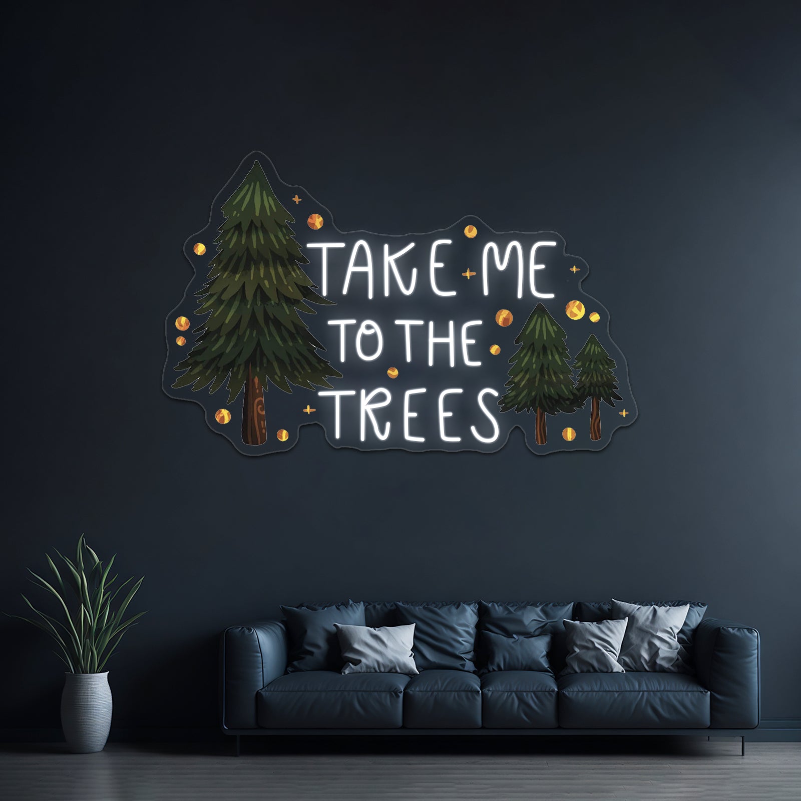 Take Me To The Trees Neon Sign Artwork For Neon Halloween Sign | Shineneon