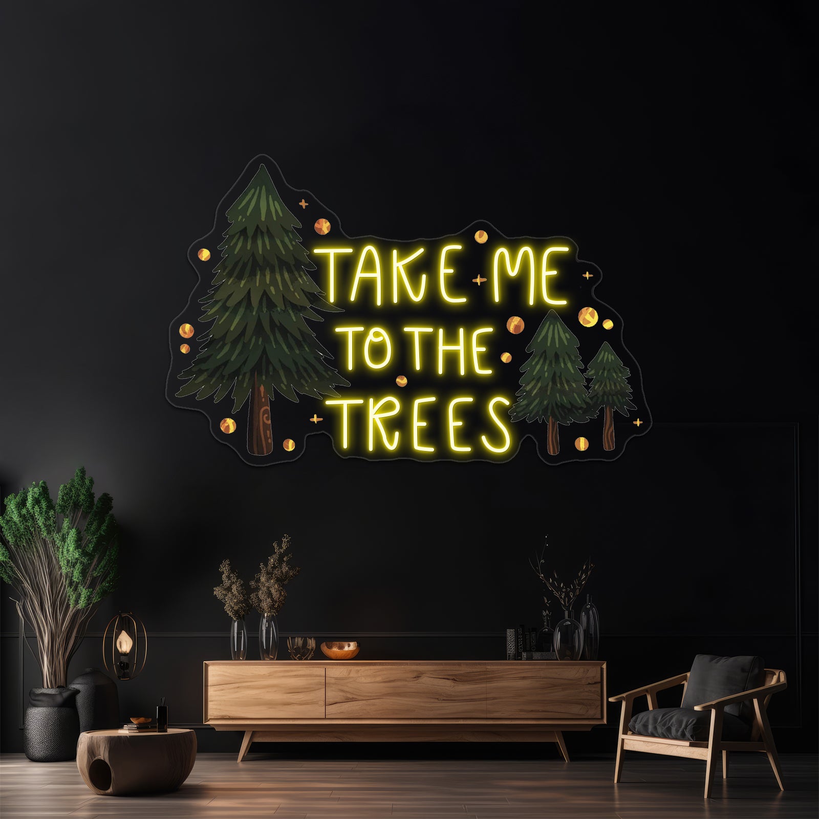 Take Me To The Trees Neon Sign Artwork For Neon Halloween Sign | Shineneon