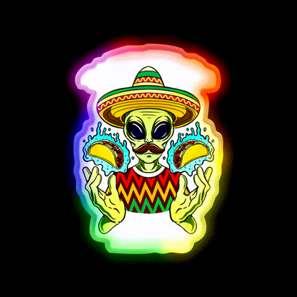 Take Me To Your Taco Led Neon Sign Mexican Food Sign Rgb Color - LED neon sign close-up detail