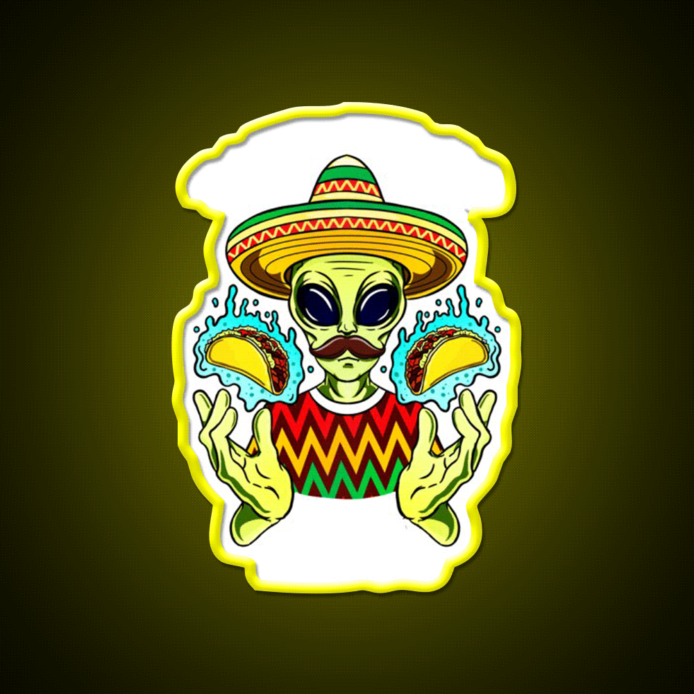 Take Me To Your Taco Led Neon Sign Mexican Food Sign Rgb Color - Custom LED neon sign front view