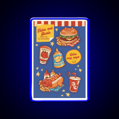 Take Out Buds Fast Food Led Neon Sign For Burger Place Rgb Color - Shineneon