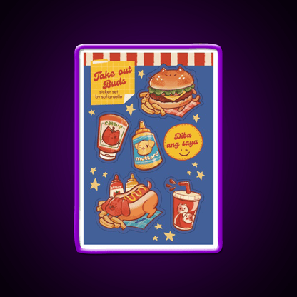 Take Out Buds Fast Food Led Neon Sign For Burger Place Rgb Color - Shineneon