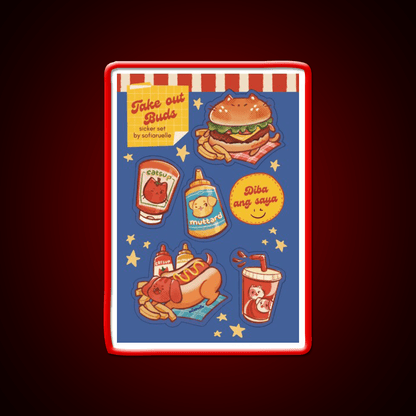 Take Out Buds Fast Food Led Neon Sign For Burger Place Rgb Color - Shineneon