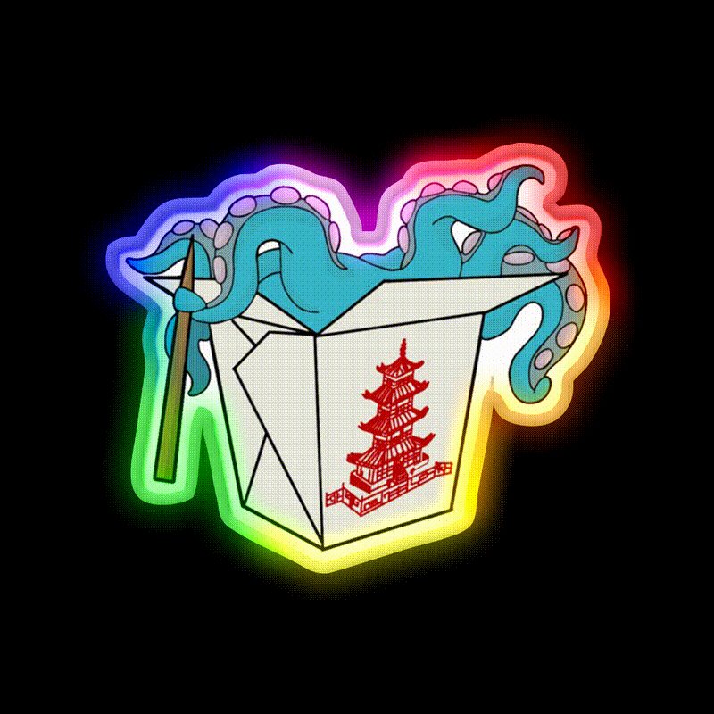 Take Out Led Neon Sign Chinese Food Rgb Color