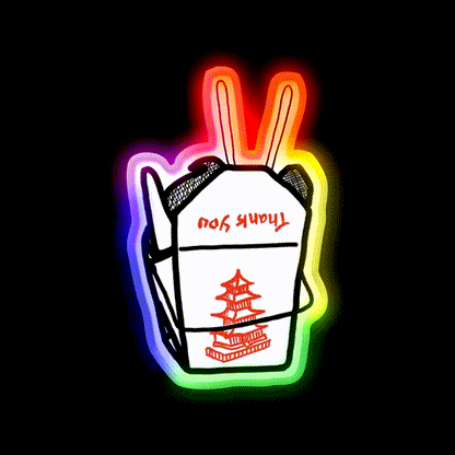 Takeout Boxxx Led Neon Sign Chinese Food Rgb Color