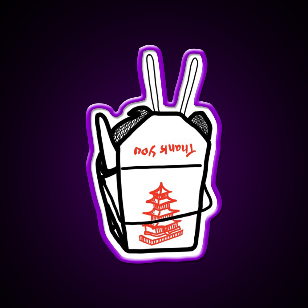 Takeout Boxxx Led Neon Sign Chinese Food Rgb Color