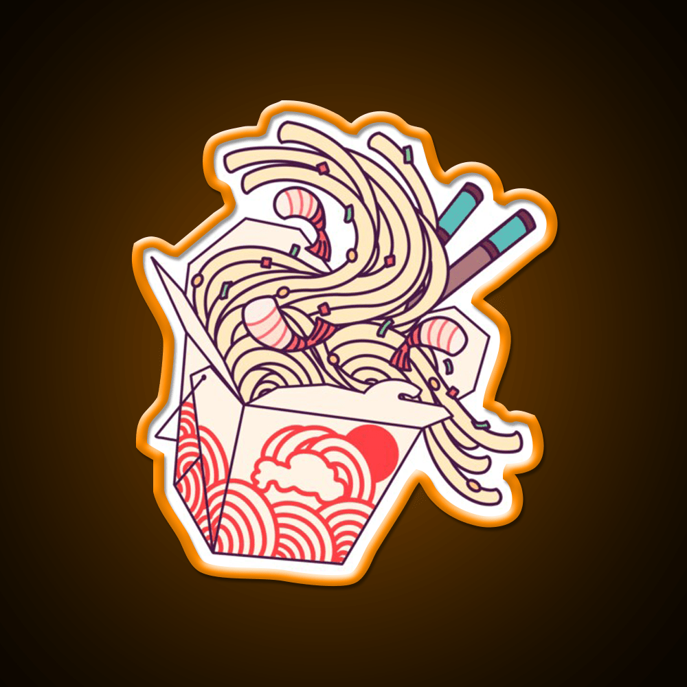 Takeout Noodles Lo Mien Led Neon Sign Chinese Food Rgb Color - Shineneon