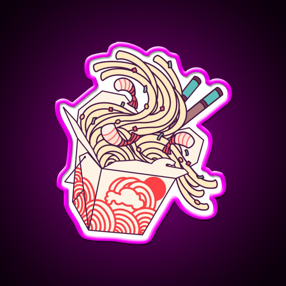 Takeout Noodles Lo Mien Led Neon Sign Chinese Food Rgb Color - Shineneon
