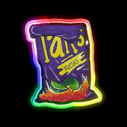 Takis Snack Food Led Neon Sign Rgb Color - LED neon sign close-up detail