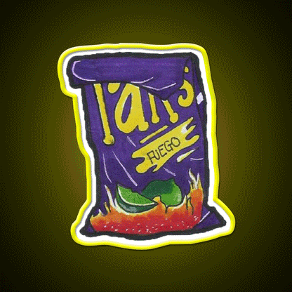 Takis Snack Food Led Neon Sign Rgb Color - Custom LED neon sign front view