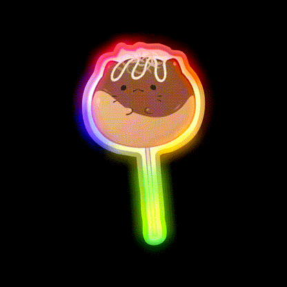 Takonyaki Snack Food Led Neon Sign Rgb Color - LED neon sign close-up detail
