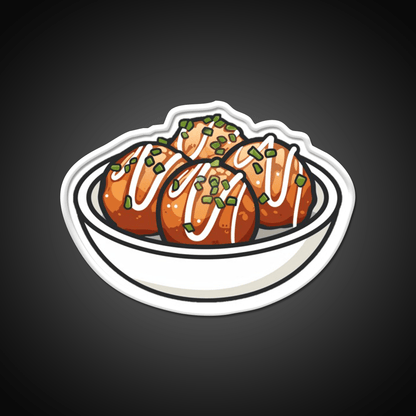 Takoyaki Ball Shaped Japanese Snack Food Led Neon Sign For Snack Room Rgb Color - Shineneon