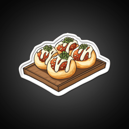 Takoyaki Ball Shaped Japanese Snack Food Led Neon Sign For Vending Area Rgb Color - Shineneon