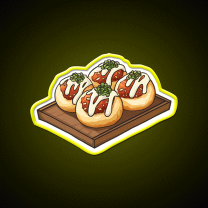 Takoyaki Ball Shaped Japanese Snack Food Led Neon Sign For Vending Area Rgb Color - Custom LED neon sign front view