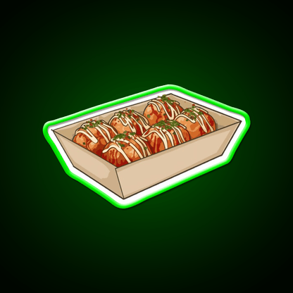 Takoyaki Ball Shaped Japanese Snack Food Led Neon Sign Rgb Color - Shineneon