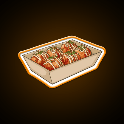 Takoyaki Ball Shaped Japanese Snack Food Led Neon Sign Rgb Color - Shineneon