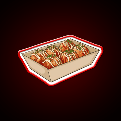 Takoyaki Ball Shaped Japanese Snack Food Led Neon Sign Rgb Color - Shineneon