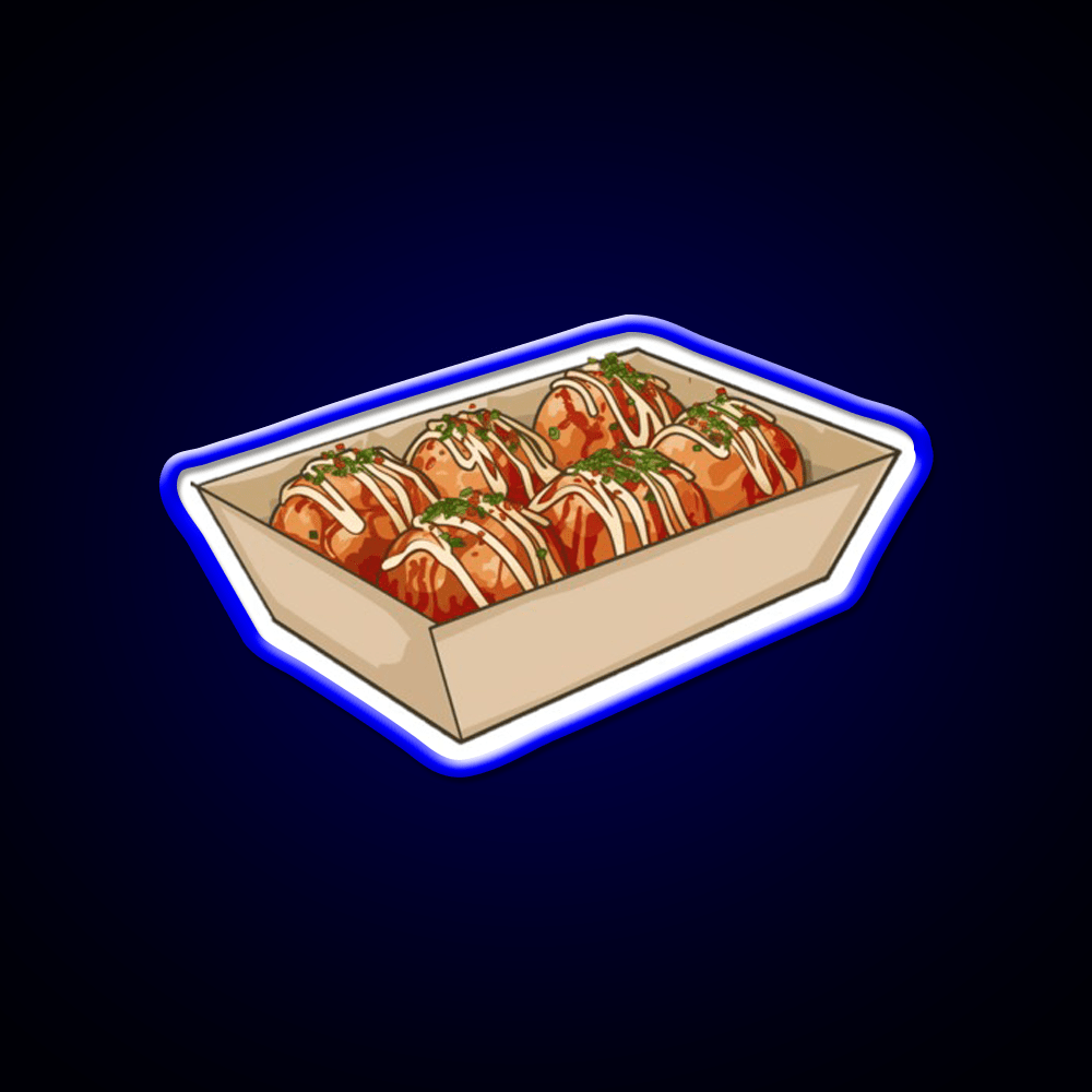 Takoyaki Ball Shaped Japanese Snack Food Led Neon Sign Rgb Color - Shineneon