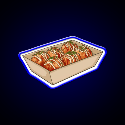 Takoyaki Ball Shaped Japanese Snack Food Led Neon Sign Rgb Color - Shineneon