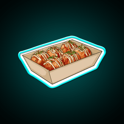Takoyaki Ball Shaped Japanese Snack Food Led Neon Sign Rgb Color - Shineneon