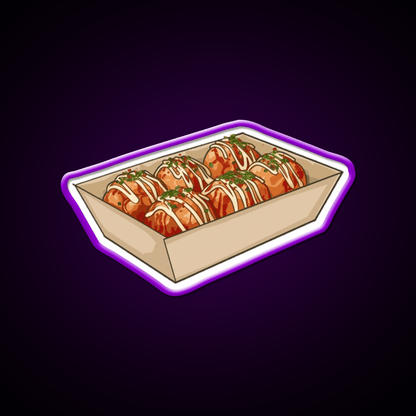 Takoyaki Ball Shaped Japanese Snack Food Led Neon Sign Rgb Color - Shineneon