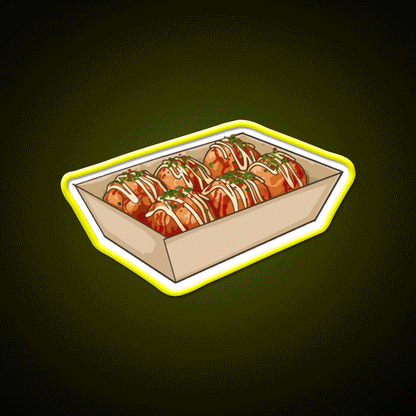 Takoyaki Ball Shaped Japanese Snack Food Led Neon Sign Rgb Color - Custom LED neon sign front view