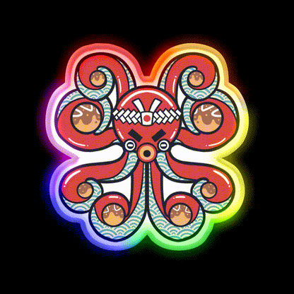 Takoyaki Snack Food Led Neon Sign For Vending Area Rgb Color - LED neon sign close-up detail