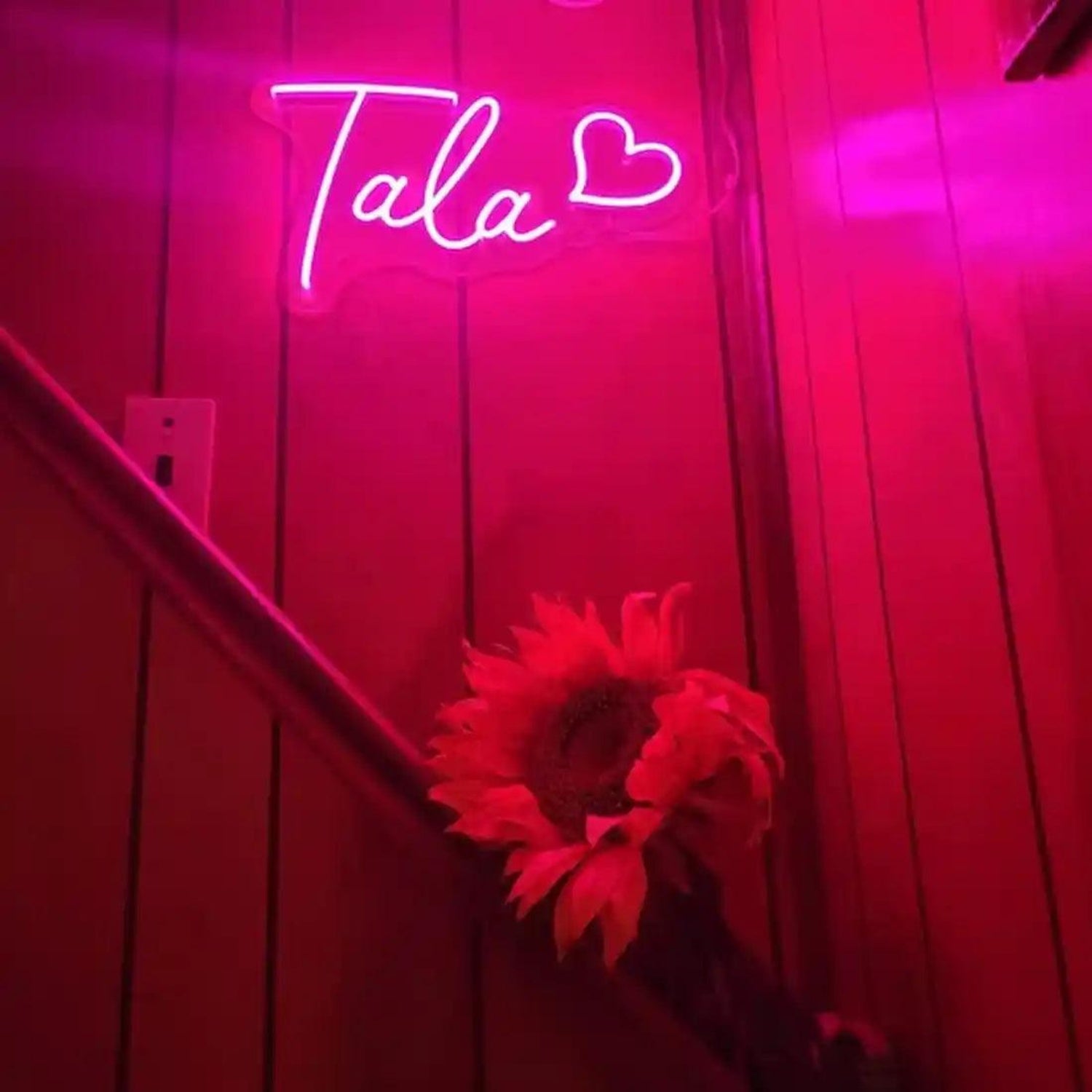 Tala Name Pink Heart Led Neon Sign For Home Wall Decor | Shineneon