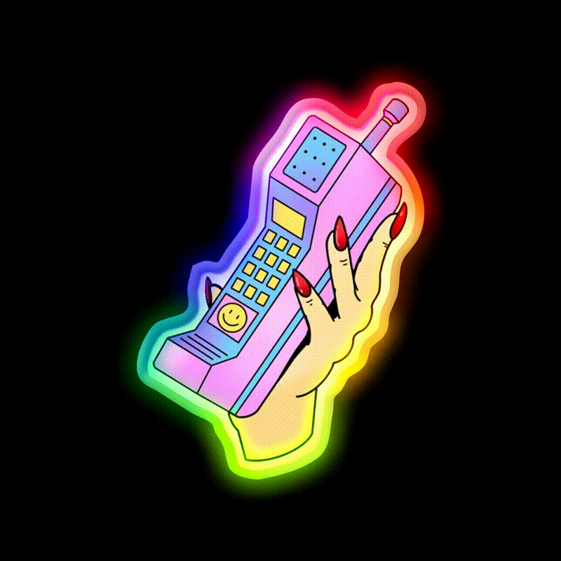 Talk 2 Me Nail Salon Led Neon Sign Rgb Color - LED neon sign close-up detail