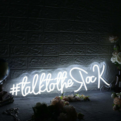 Talk To The Rock White Led Neon Sign - Shineneon