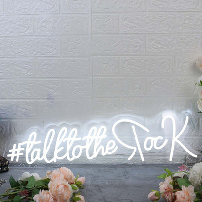 Talk To The Rock White Led Neon Sign - Shineneon