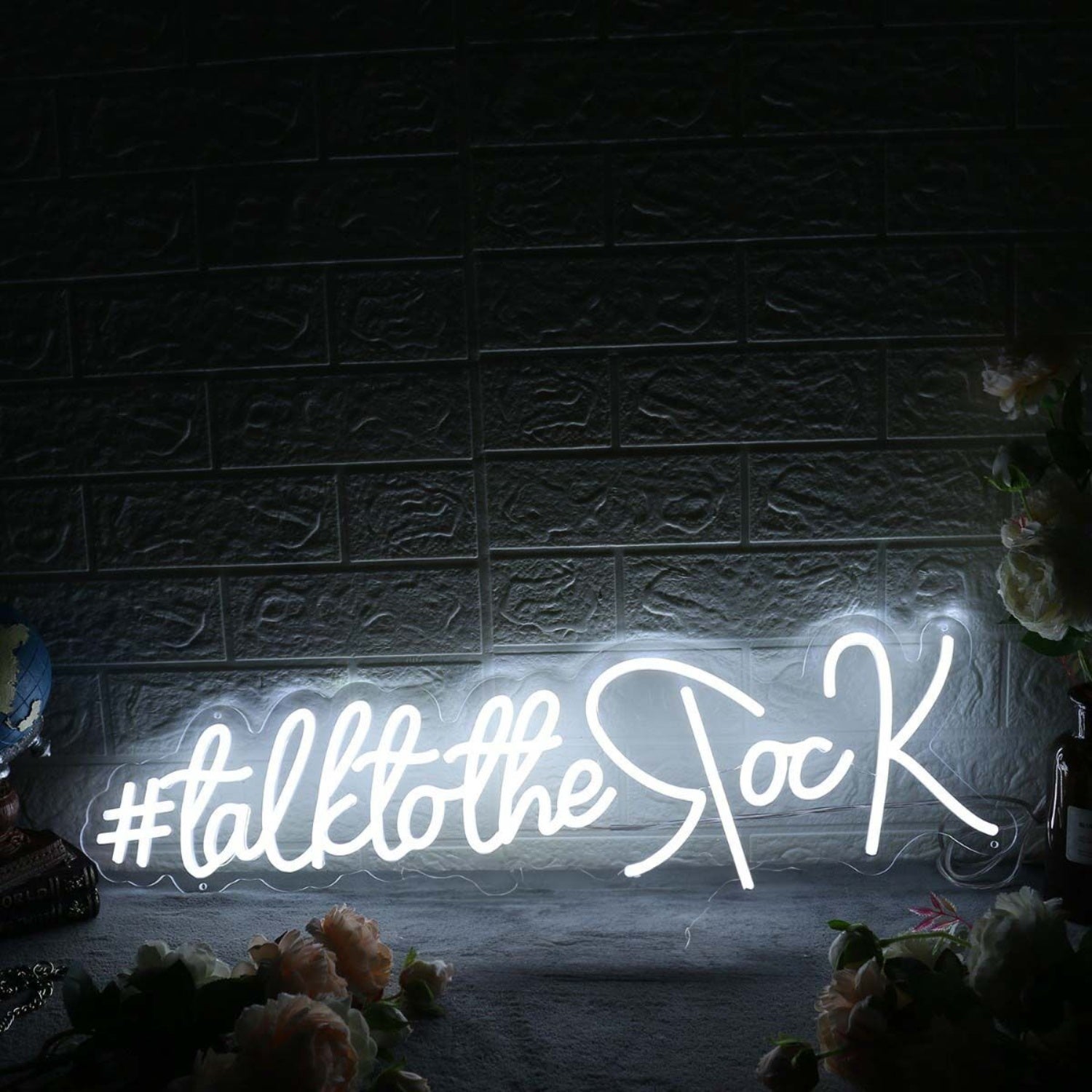 Talk To The Rock White Led Neon Sign - Shineneon